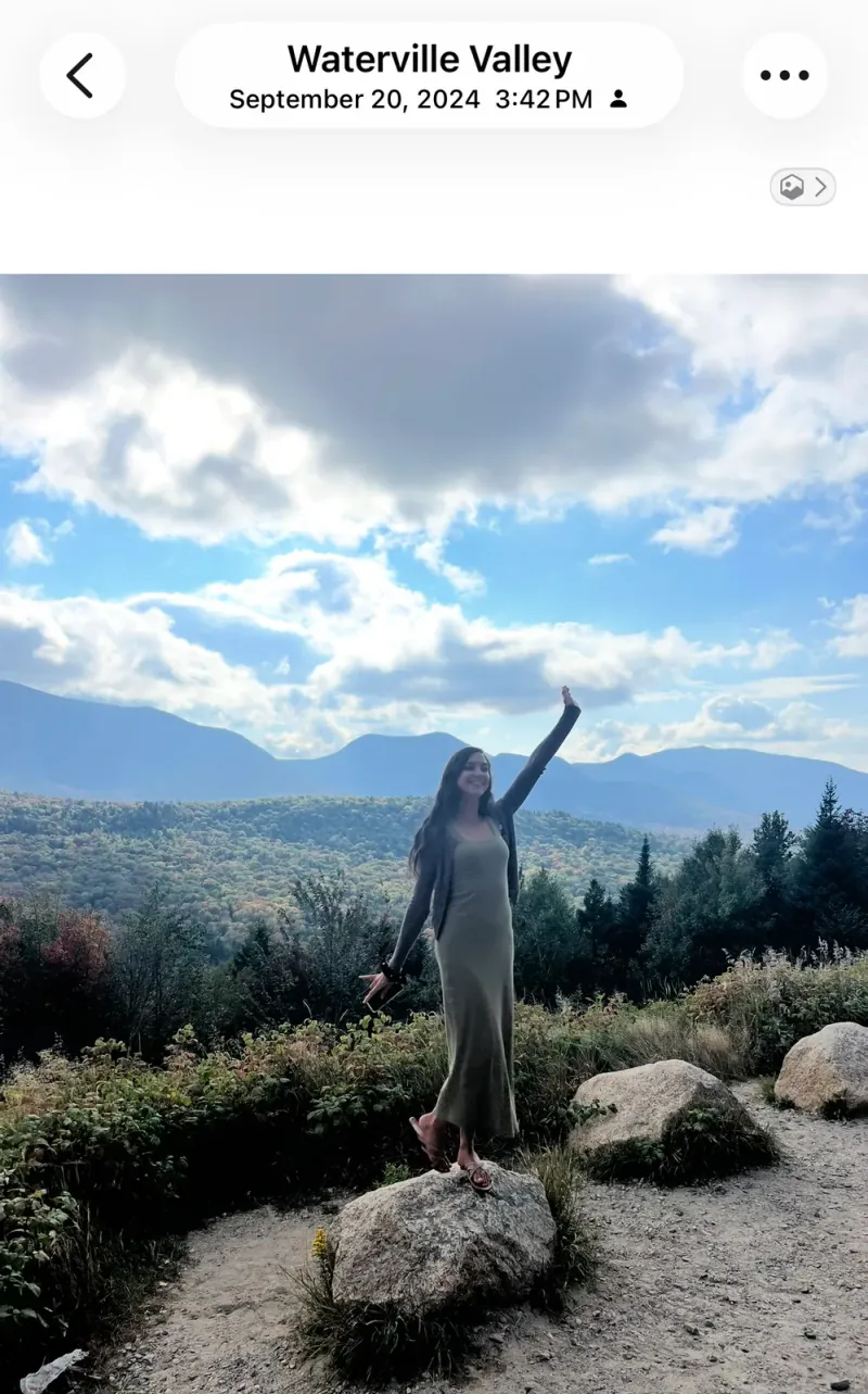 Alyse in the White Mountains of New Hampshire in 2024