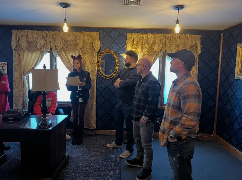 Chrysalis Recovery Center team at an escape room in 2023