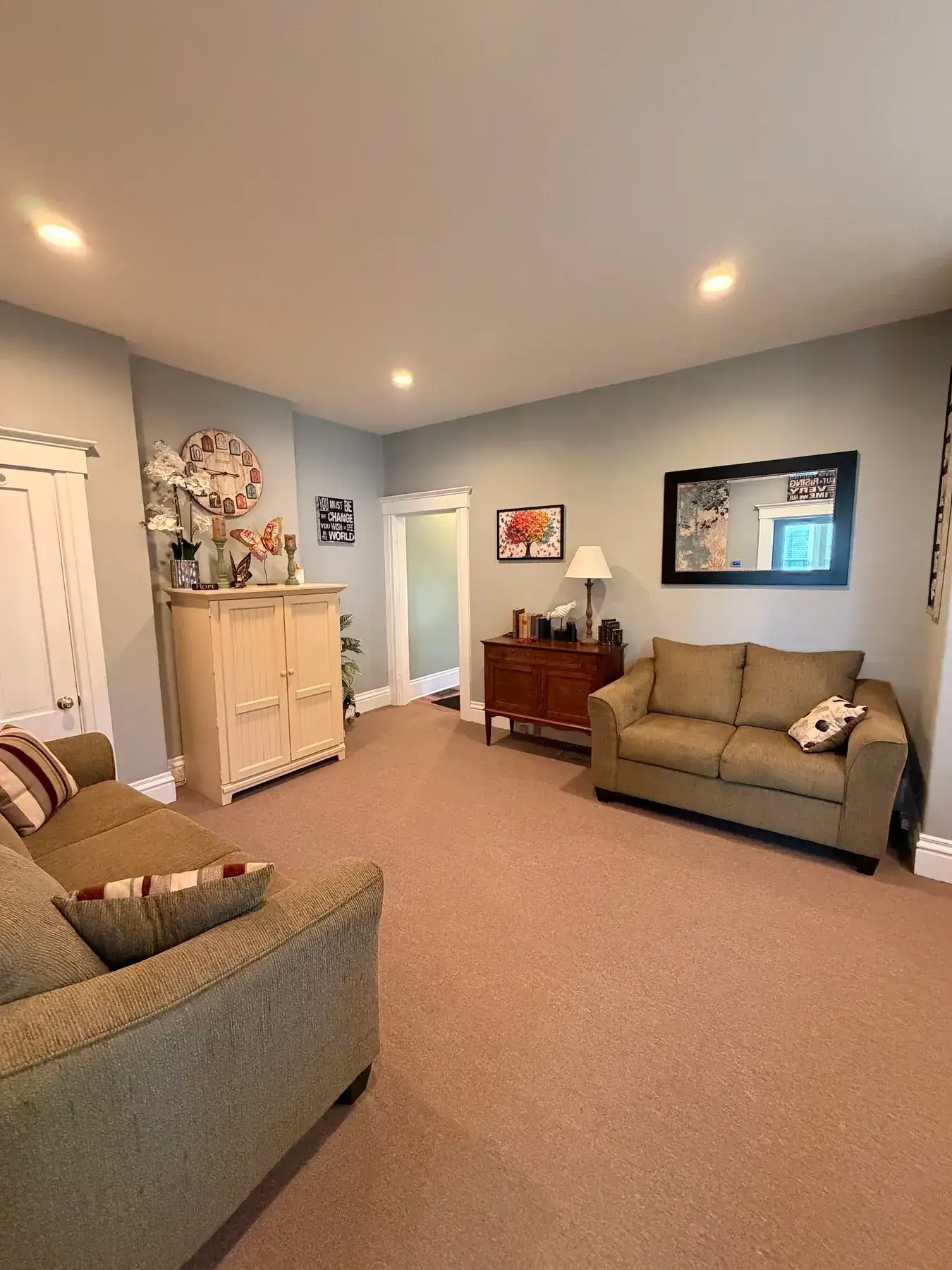 Chrysalis Recovery Center living room where small groups meet in Concord, NH