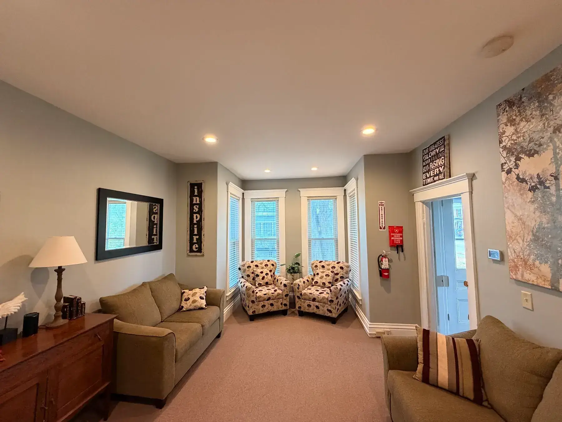 Second view of the living room seating area at the Concord, NH office