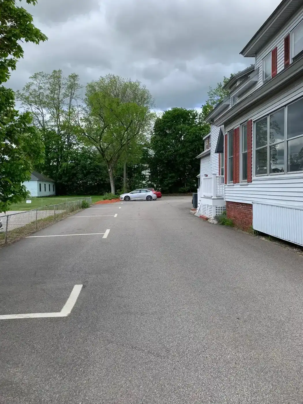 Side parking lot beside the Chrysalis Recovery Center client entrance in Concord, NH