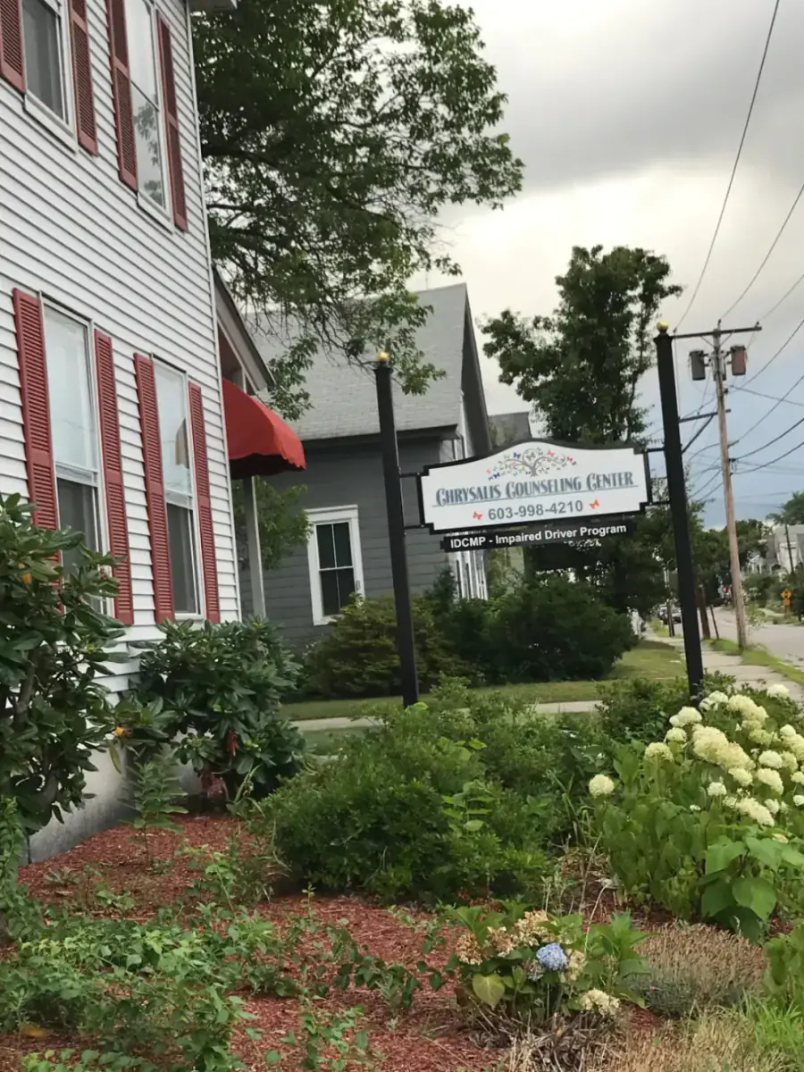 Chrysalis Recovery Center sign seen from the sidewalk